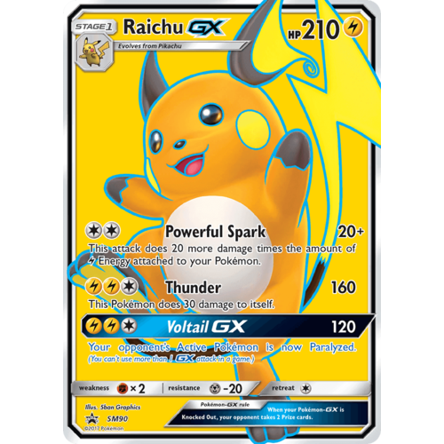 Raichu GX SM90 Black Star Promo Pokemon Card NEAR MINT TCG