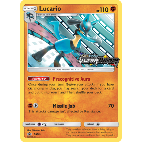 Lucario SM95 Black Star Promo Pokemon Card NEAR MINT TCG