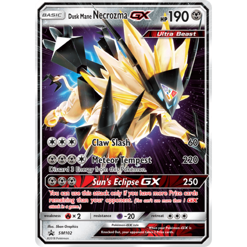 Dusk Mane Necrozma GX SM102 Black Star Promo Pokemon Card NEAR MINT TCG