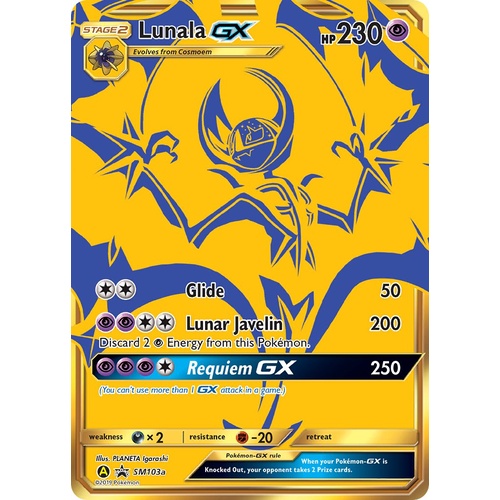 Lunala GX Alternate Art SM103a Black Star Promo Pokemon Card NEAR MINT TCG