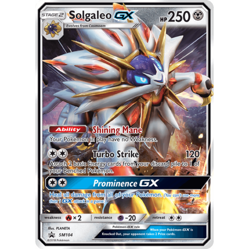 Solgaleo GX SM104 Black Star Promo Pokemon Card NEAR MINT TCG