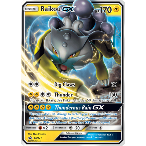 Raikou GX SM121 Black Star Promo Pokemon Card NEAR MINT TCG