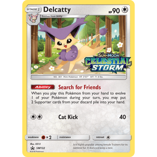 Delcatty SM132 Black Star Promo Pokemon Card NEAR MINT TCG