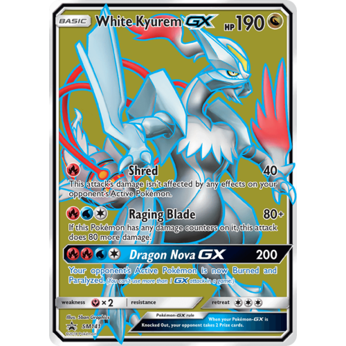 White Kyurem GX SM141 Black Star Promo Pokemon Card NEAR MINT TCG