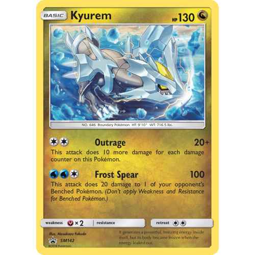 White Kyurem SM142 Black Star Promo Pokemon Card NEAR MINT TCG