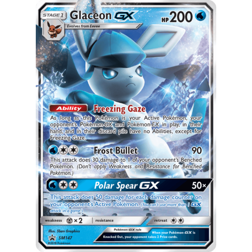 Glaceon GX SM147 Black Star Promo Pokemon Card NEAR MINT TCG