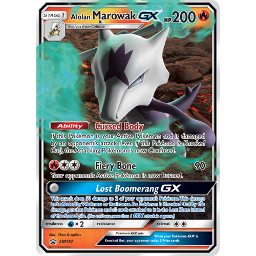 Alolan Marowak GX SM187 Black Star Promo Pokemon Card NEAR MINT TCG