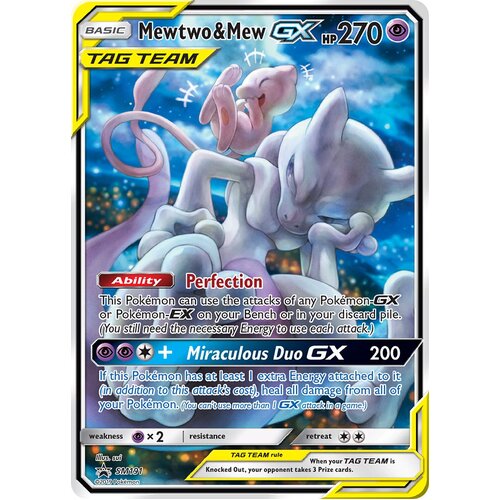 Mewtwo & Mew GX SM191 Black Star Promo Pokemon Card NEAR MINT TCG