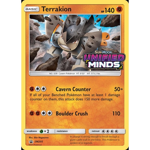 Terrakion SM205 Black Star Promo Pokemon Card NEAR MINT TCG