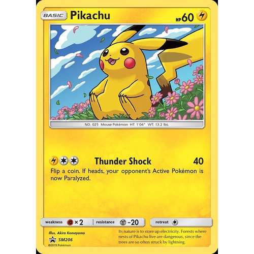 Pikachu SM206 Black Star Promo Pokemon Card NEAR MINT TCG