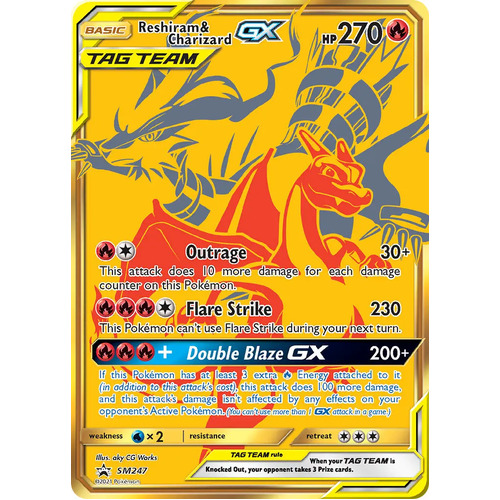 Reshiram & Charizard GX SM247 Black Star Promo Pokemon Card NEAR MINT TCG