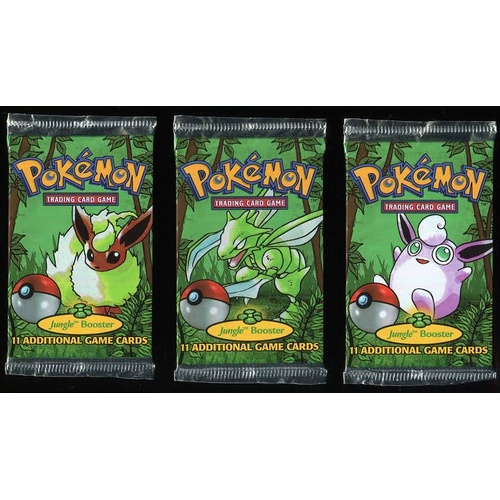 3x Pokemon WOTC Jungle Booster Pack STILL SEALED TCG