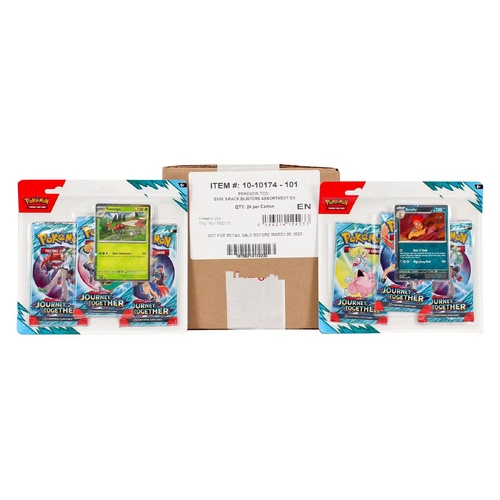SEALED CASE 24x Pokemon JOURNEY TOGETHER 3 pack blister packs BRAND NEW AND SEALED 72 packs total