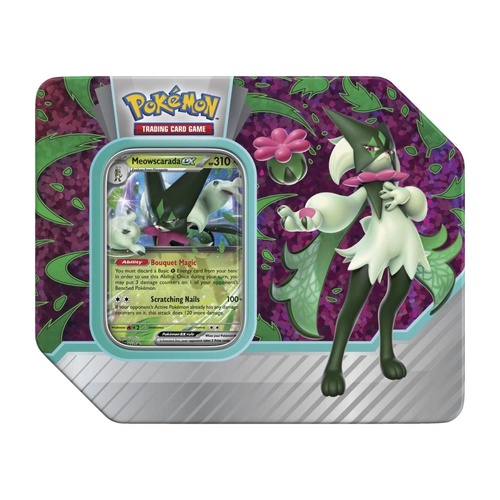 Pokemon Meowscarada ex Paldea Partners Larger Tin BRAND NEW AND SEALED