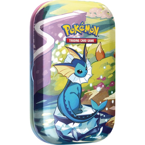 Pokemon Vaporeon Prismatic Evolutions Mini Tin BRAND NEW AND SEALED