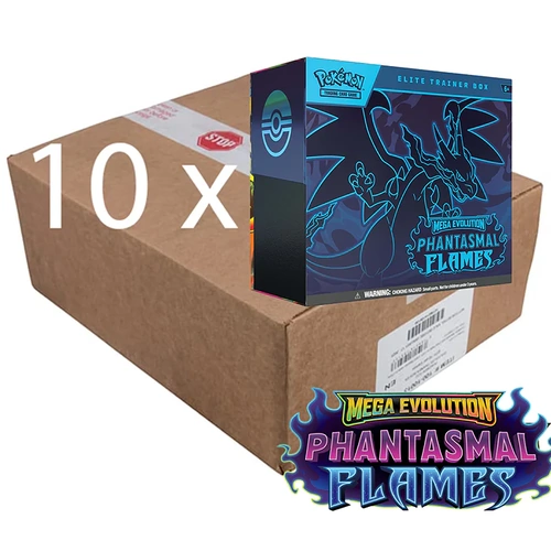 SEALED CASE 10X Pokemon Mega Evolution PHANTASMAL FLAMES Elite Trainer Boxes BRAND NEW AND SEALED