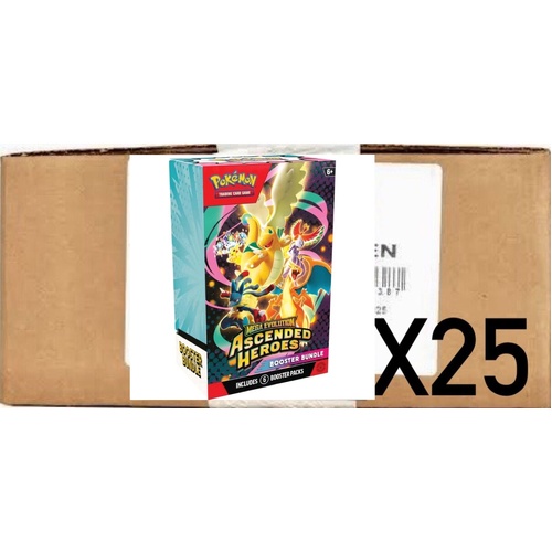 PRE ORDER SEALED CASE 25X Pokemon ASCENDED HEROES Booster Bundle Boxes BRAND NEW AND SEALED