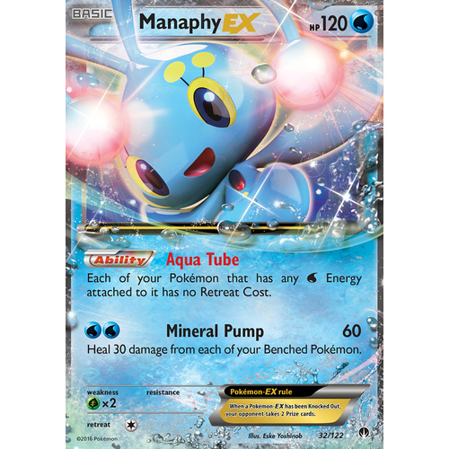 Manaphy EX 32/122 XY Breakpoint Ultra Rare Holo Pokemon Card NEAR MINT TCG