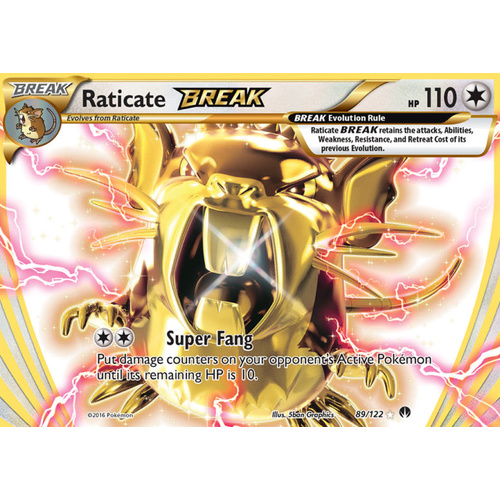 Raticate Break 89/122 XY Breakpoint Ultra Rare Holo Pokemon Card NEAR