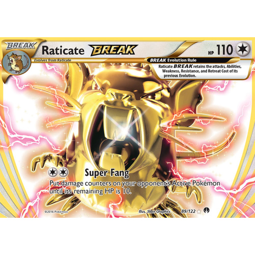 Raticate Break 89/122 XY Breakpoint Ultra Rare Holo Pokemon Card NEAR MINT TCG