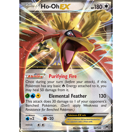 Ho-Oh EX 92/122 XY Breakpoint Ultra Rare Holo Pokemon Card NEAR MINT TCG