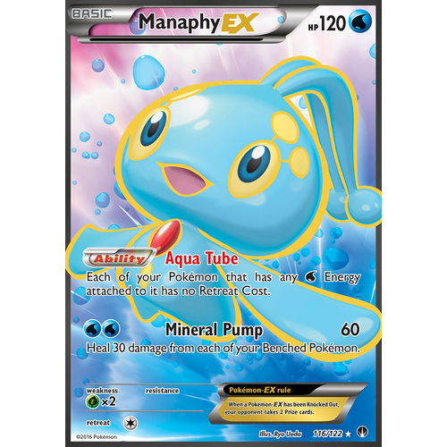 Manaphy EX 116/122 XY Breakpoint Ultra Rare Full Art Holo Pokemon Card NEAR MINT TCG