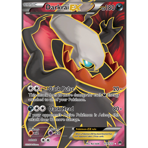Darkrai EX 118/122 XY Breakpoint Ultra Rare Full Art Holo Pokemon Card NEAR MINT TCG