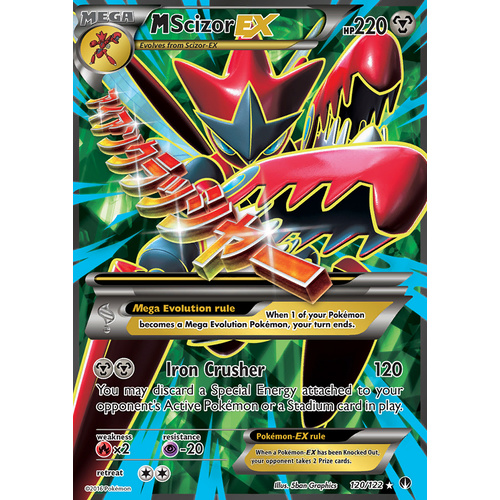 Mega Scizor EX 120/122 XY Breakpoint Ultra Rare Full Art Holo Pokemon Card NEAR MINT TCG