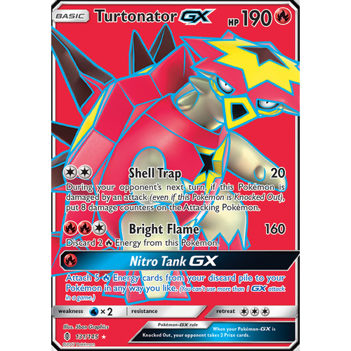 Turtonator GX 131/145 SM Guardians Rising Full Art Ultra Rare Holo Pokemon Card