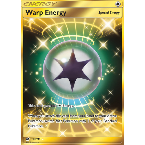 Warp Energy 123/111 SM Crimson Invasion Secret Rare Holo Pokemon Card MINT TCG