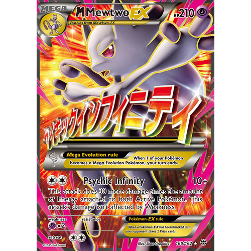 Mega Mewtwo EX 160/162 XY Breakthrough Ultra Rare Full Art Holo Pokemon Card