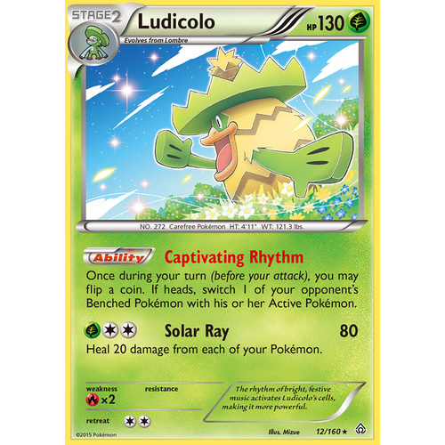 Ludicolo 12/160 XY Primal Clash Rare Holo Pokemon Card NEAR MINT TCG