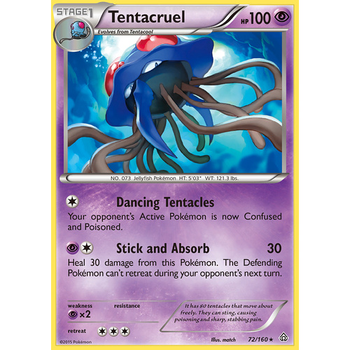 Tentacruel 72/160 XY Primal Clash Rare Pokemon Card NEAR MINT TCG
