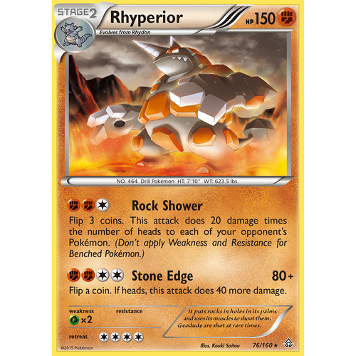 Rhyperior 76//160 Primal Clash Rare Mint Pokemon Card