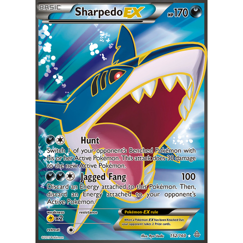 Sharpedo EX 152/160 XY Primal Clash Ultra Rare Full Art Holo Pokemon Card NEAR MINT TCG