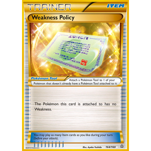 Weakness Policy 164 160 Primal Clash Rare Secret Mint Pokemon Card