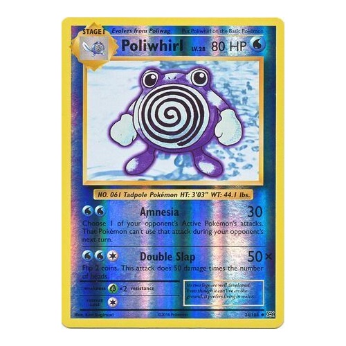 Poliwhirl 24/108 XY Evolutions Reverse Holo Uncommon Pokemon Card NEAR MINT TCG