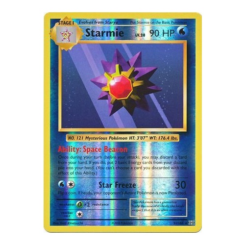 Starmie 31/108 XY Evolutions Reverse Holo Rare Pokemon Card NEAR MINT TCG