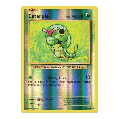 Caterpie 3/108 XY Evolutions Reverse Holo Common Pokemon Card NEAR MINT TCG