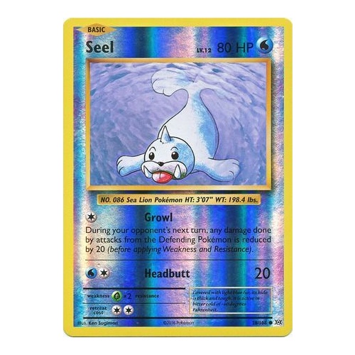 Seel 28/108 XY Evolutions Reverse Holo Common Pokemon Card NEAR MINT TCG