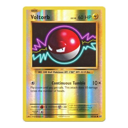 Voltorb 39/108 XY Evolutions Reverse Holo Common Pokemon Card NEAR MINT TCG