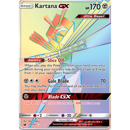 Kartana GX 117/111 SM Crimson Invasion Hyper Rare Full Holo Pokemon Card