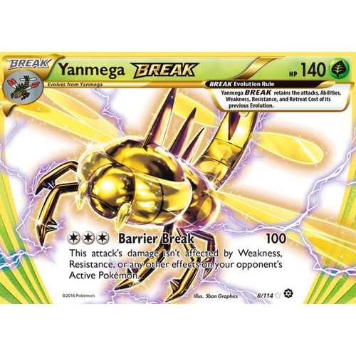 Yanmega Break 8/114 XY Steam Siege Holo Ultra Rare Pokemon Card NEAR MINT TCG