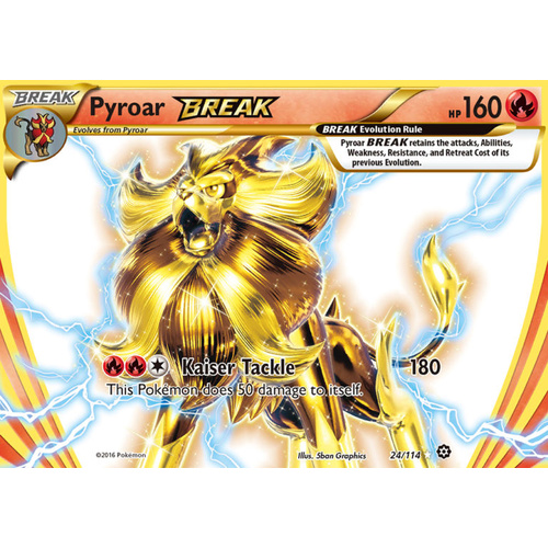 Pyroar Break 24/114 XY Steam Siege Holo Ultra Rare Pokemon Card NEAR MINT TCG