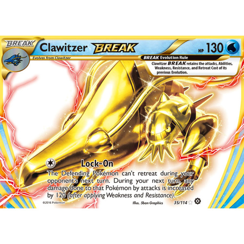 Clawitzer Break 35/114 XY Steam Siege Holo Ultra Rare Pokemon Card NEAR MINT TCG
