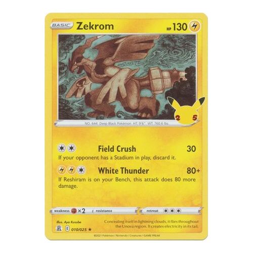 Zekrom 10/25 SWSH Celebrations Holo Rare Pokemon Card NEAR MINT TCG