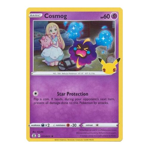Cosmog 13/25 SWSH Celebrations Holo Rare Pokemon Card NEAR MINT TCG