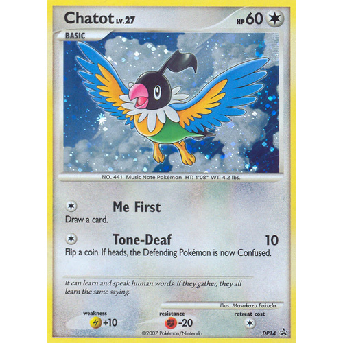 Chatot DP14 Black Star Promo Holo Pokemon Card NEAR MINT TCG