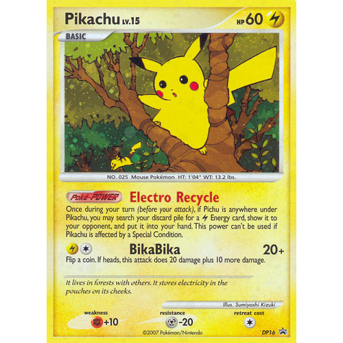 Pikachu DP16 Black Star Promo Holo Pokemon Card NEAR MINT TCG