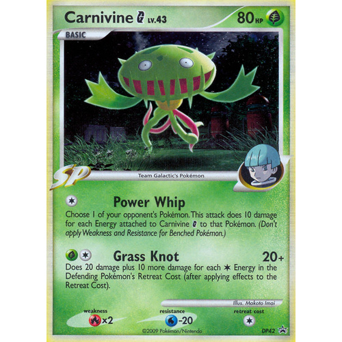 Carnivine G DP42 Black Star Promo Holo Pokemon Card NEAR MINT TCG
